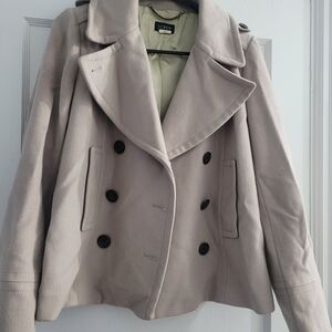 J. Crew Women's Taupe 100% Wool Peacoat Size 8